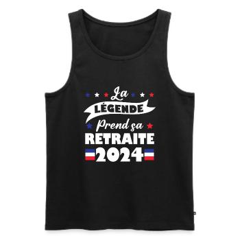 La Légende Prend Sa Retraite 2024 Humour Cadeau - Débardeur bio Premium Homme - noir - Devant - Michal (187cm)