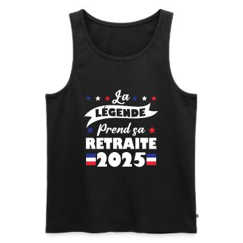 La Légende Prend Sa Retraite 2025 Humour Cadeau - Débardeur bio Premium Homme - noir - Devant - Michal (187cm)