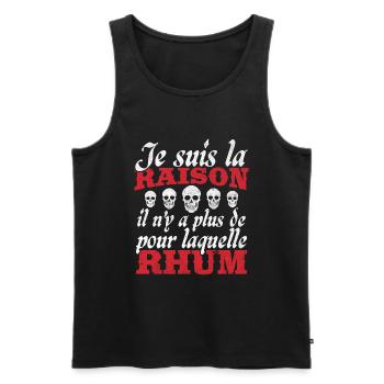 Cadeau Humour Pirates Rhum - Débardeur bio Premium Homme - noir - Devant - Michal (187cm)