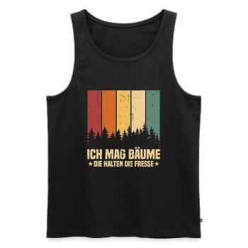 Ich Mag Bäume Die Halten Die Fresse - Männer Premium Bio Tank Top - Schwarz - Vorne - Michal (187cm)