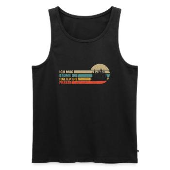 Ich Mag Bäume Die Halten Die Fresse - Männer Premium Bio Tank Top - Schwarz - Vorne - Michal (187cm)