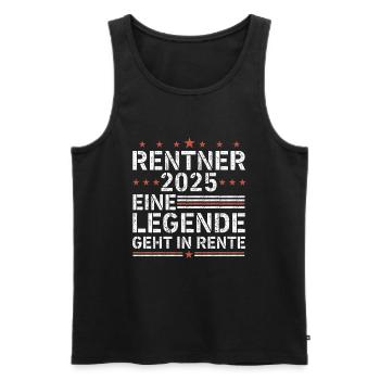 Rentner 2025 eine legende geht in rente - Männer Premium Bio Tank Top - Schwarz - Vorne - Michal (187cm)