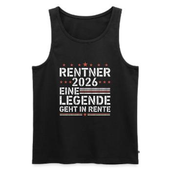 Rentner 2026 eine legende geht in rente - Männer Premium Bio Tank Top - Schwarz - Vorne - AI Model Male 178 light (178cm)
