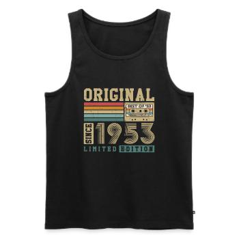 Original geboren 1953 Jahrgang Geburtstagsgeschenk - Männer Premium Bio Tank Top - Schwarz - Vorne - Michal (187cm)