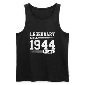 Legendary Since 1944 Vintage Birthday Gift - Men's Premium Organic Tank Top - black - Front - Michal (187cm)