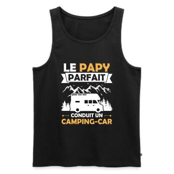 Le papy parfait conduit un camping car - Débardeur bio Premium Homme - noir - Devant - Michal (187cm)