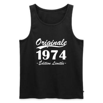 Originale 1974 édition limitée - Débardeur bio Premium Homme - noir - Devant - Michal (187cm)