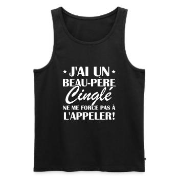 Beau-père cinglé - Débardeur bio Premium Homme - noir - Devant - Michal (187cm)