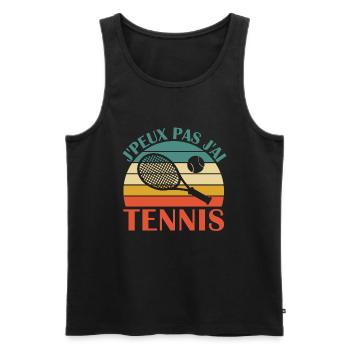 Je Peux Pas J ai Tennis - Débardeur bio Premium Homme - noir - Devant - Michal (187cm)