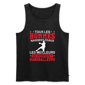 Les meilleurs deviennent handballeurs - Débardeur bio Premium Homme - noir - Devant - Michal (187cm)