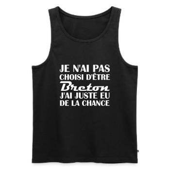 Je suis bretonne / Humour cadeau bretonne - Débardeur bio Premium Homme - noir - Devant - Michal (187cm)