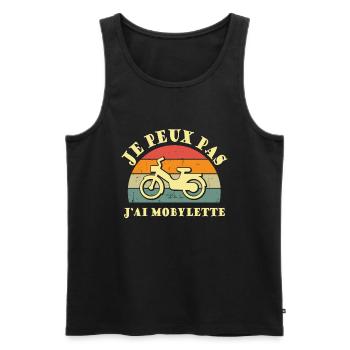 Je peux pas j ai mobylette Cadeau - Débardeur bio Premium Homme - noir - Devant - Michal (187cm)