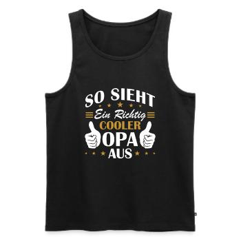 So sieht ein richtig cooler opa aus - Männer Premium Bio Tank Top - Schwarz - Vorne - AI Model Male 178 light (178cm)