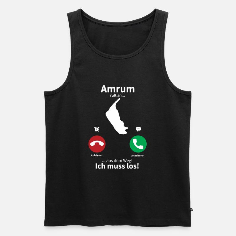 Amrum ruft an... - Männer Premium Bio Tank Top - Schwarz