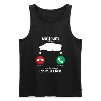 Baltrum Anruf Telefon Nordsee Insel Urlaub Reise - Männer Premium Bio Tank Top - Schwarz - Vorne - Michal (187cm)