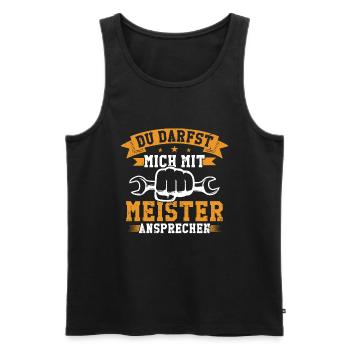 Meisterprüfung tischler meister geschenk - Männer Premium Bio Tank Top - Schwarz - Vorne - Michal (187cm)