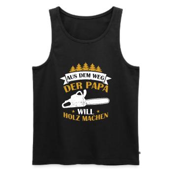 Aus Dem Weg Der Papa Will Holz Machen Förster Wald - Männer Premium Bio Tank Top - Schwarz - Vorne - AI Model Male 178 light (178cm)