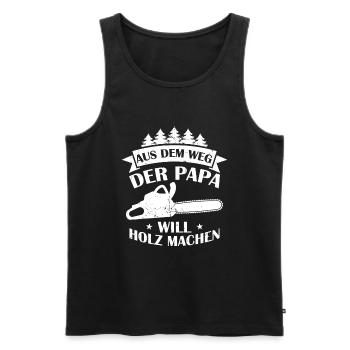 Aus Dem Weg Der Papa Will Holz Machen Förster Wald - Männer Premium Bio Tank Top - Schwarz - Vorne - AI Model Male 178 light (178cm)