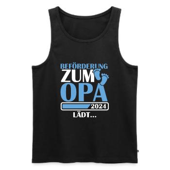 Beförderung zum Opa 2024 - Männer Premium Bio Tank Top - Schwarz - Vorne - AI Model Male 178 light (178cm)