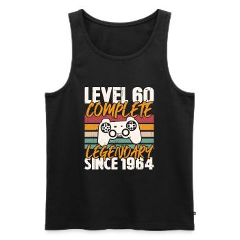 Level 60 Complete 1964 Birthday Gift - Men's Premium Organic Tank Top - black - Front - AI Model Male 178 light (178cm)