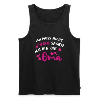 Ich muss nicht nein sagen Ich bin die Oma - Männer Premium Bio Tank Top - Schwarz - Vorne - Michal (187cm)