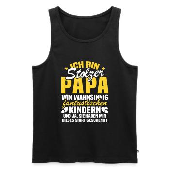 Ich bin stolzer Papa von wahnsinnig fantastischen - Männer Premium Bio Tank Top - Schwarz - Vorne - Michal (187cm)