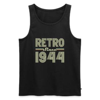 Rétro Depuis 1944 Vintage Cadeau d Anniversaire - Débardeur bio Premium Homme - noir - Devant - Michal (187cm)