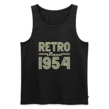 Rétro Depuis 1954 Vintage Cadeau d Anniversaire - Débardeur bio Premium Homme - noir - Devant - Michal (187cm)