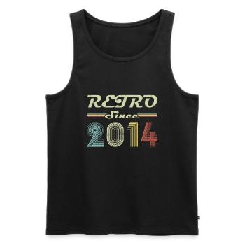 Retro seit 2014 Geburtstagsgeschenk - Männer Premium Bio Tank Top - Schwarz - Vorne - AI Model Male 178 light (178cm)