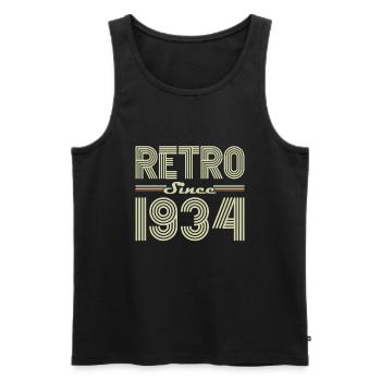 Rétro Depuis 1934 Vintage Cadeau d Anniversaire - Débardeur bio Premium Homme - noir - Devant - Michal (187cm)