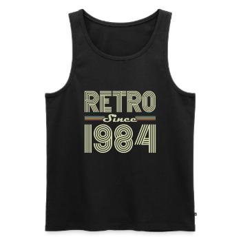 Rétro Depuis 1984 Vintage Cadeau d Anniversaire - Débardeur bio Premium Homme - noir - Devant - Michal (187cm)