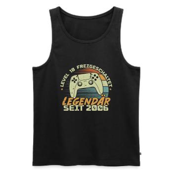 Level 18 freigeschaltet 2006, Geburtstagsgeschenk - Männer Premium Bio Tank Top - Schwarz - Vorne - Michal (187cm)