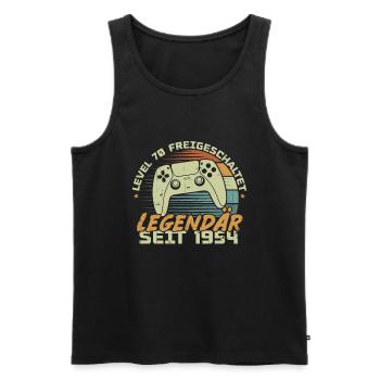 Level 70 freigeschaltet 1954, Geburtstagsgeschenk - Männer Premium Bio Tank Top - Schwarz - Vorne - Michal (187cm)