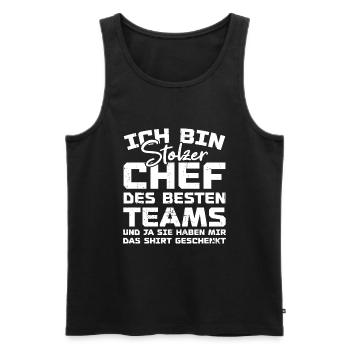 Stolzer Chef Des Besten Teams Shirt Geschenkt Fun - Männer Premium Bio Tank Top - Schwarz - Vorne - Michal (187cm)
