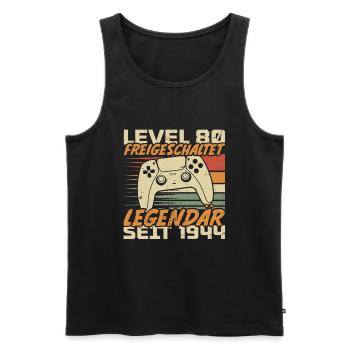 Level 80 freigeschaltet Legendär seit 1944 - Männer Premium Bio Tank Top - Schwarz - Vorne - Michal (187cm)