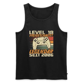 Level 18 freigeschaltet Legendär seit 2006 - Männer Premium Bio Tank Top - Schwarz - Vorne - Michal (187cm)