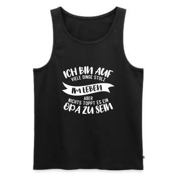 ich bin stolz wie ein Opa - Männer Premium Bio Tank Top - Schwarz - Vorne - AI Model Male 178 light (178cm)