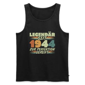 Legendär seit 1944 Jahrgang Geburtstag Geschenk - Männer Premium Bio Tank Top - Schwarz - Vorne - AI Model Male 178 light (178cm)
