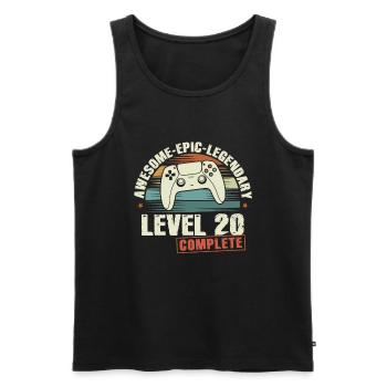 Level 20 Complete Geschenk zum 20. Geburtstag - Männer Premium Bio Tank Top - Schwarz - Vorne - AI Model Male 178 light (178cm)