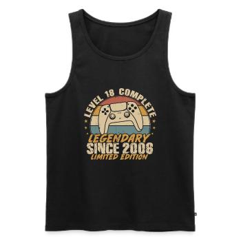 Level 18 Complete Legendary since 2006 - Men's Premium Organic Tank Top - black - Front - Michal (187cm)