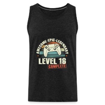 Level 16 Complete Geschenk zum 16. Geburtstag - Männer Premium Bio Tank Top - Anthrazit - Vorne - Alexander (188cm)