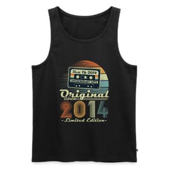Original 2014 Jahrgang Retro Geburtstagsgeschenk - Männer Premium Bio Tank Top - Schwarz - Vorne - AI Model Male 178 light (178cm)