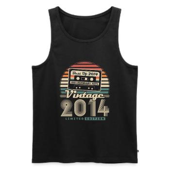 Vintage 2014 Retro Geburtstagsgeschenk - Männer Premium Bio Tank Top - Schwarz - Vorne - AI Model Male 178 light (178cm)