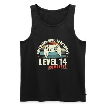 Level 14 Complete Geschenk zum 14. Geburtstag - Männer Premium Bio Tank Top - Schwarz - Vorne - AI Model Male 178 light (178cm)