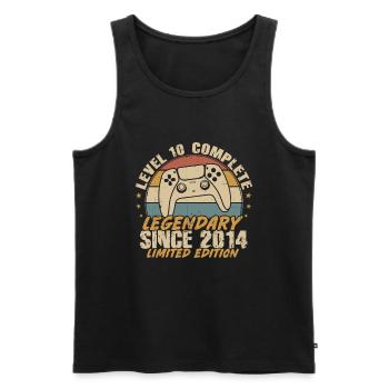 Level 10 Complete Legendary since 2014 - Men's Premium Organic Tank Top - black - Front - AI Model Male 178 light (178cm)