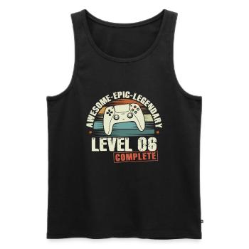 Level 6 Complete 6th Birthday Gift - Men's Premium Organic Tank Top - black - Front - AI Model Male 178 light (178cm)