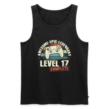 Level 17 Complete 17th Birthday Gift - Men's Premium Organic Tank Top - black - Front - AI Model Male 178 light (178cm)