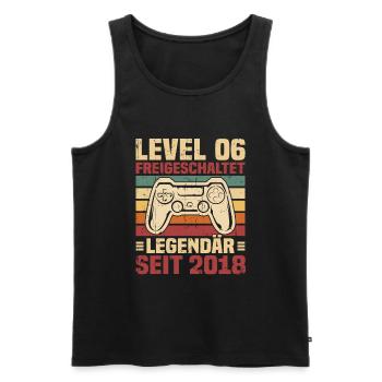 Level 6 freigeschaltet legendär seit 2018 - Männer Premium Bio Tank Top - Schwarz - Vorne - Michal (187cm)