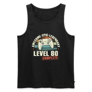 Level 80 Complete 80th Birthday Gift - Men's Premium Organic Tank Top - black - Front - AI Model Male 178 light (178cm)