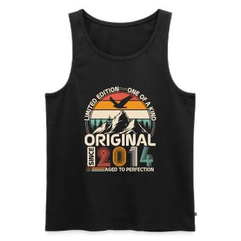 Original 2014 Vintage Retro Jubiläum - Männer Premium Bio Tank Top - Schwarz - Vorne - AI Model Male 178 light (178cm)
